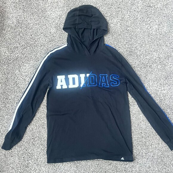 Boys Long Sleeve Hooded Adidas t-shirt - Picture 1 of 3